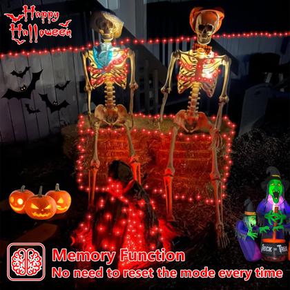 Imagem de Solar String Lights QITONG, pacote com 4, 100 LED, 10 m, vermelho, impermeável