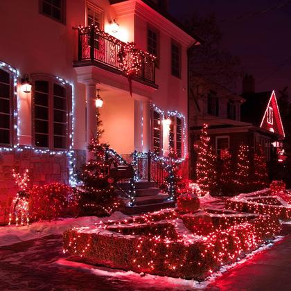 Imagem de Solar String Lights QITONG, pacote com 4, 100 LED, 10 m, vermelho, impermeável