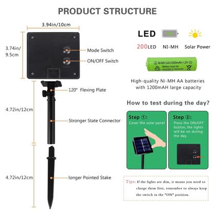 Imagem de Solar String Lights SANJICHA, pacote com 4, 39 pés, 400 LED, à prova d'água