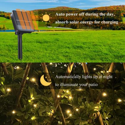 Imagem de Solar String Lights Selarlyt 200 LED 22m, pacote com 2 unidades, branco quente