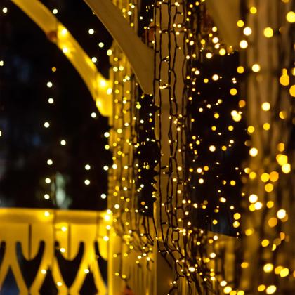 Imagem de Solar String Lights Selarlyt 200 LED 22m, pacote com 2 unidades, branco quente