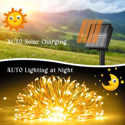 Imagem de Solar String Lights Selarlyt, pacote com 2, 22 m, 400, LED, IP65, à prova d'água