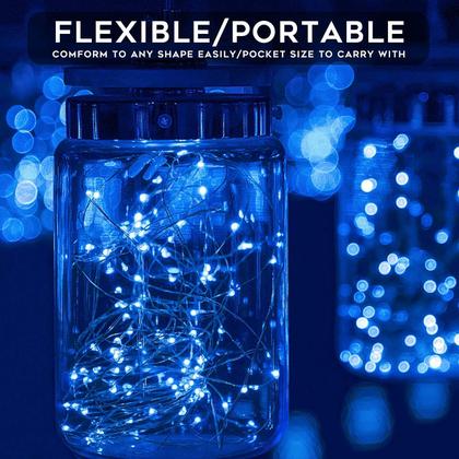 Imagem de Solar String Lights suddus 20m Blue, pacote com 2 unidades, 100 LED