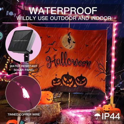 Imagem de Solar String Lights suddus Pink 20m 200 LED, 8 modos, pacote com 2