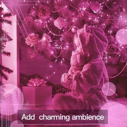 Imagem de Solar String Lights suddus Pink 20m 200 LED, 8 modos, pacote com 2