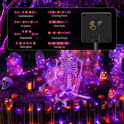 Imagem de Solar String Lights SyouHome 600 LED 72m Halloween, pacote com 6