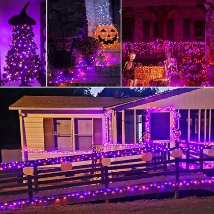 Imagem de Solar String Lights YAOZHOU Halloween 400 LED, 144 pés, pacote com 2