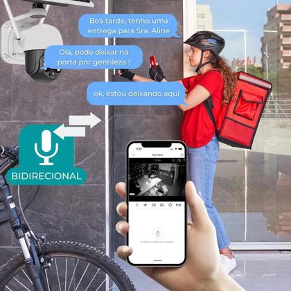 Imagem de Solar Wifi Câmera Externa Vigilância Resiste Sol Chuva Ip66 A8 sol