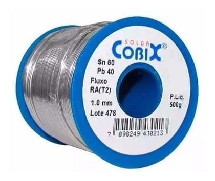 Imagem de Solda Estanho 60X40 1Mm Com Fluxo Ra T2 Rolo 500G - Cobix