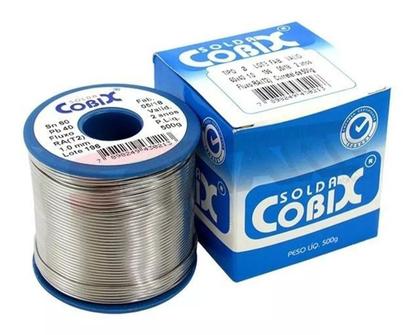 Imagem de Solda Estanho Cobix 1 Mm 60x40 500g Com Fluxo 110v/220v