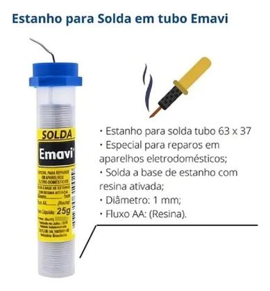 Imagem de Solda Estanho Para Eletrônica Tubo 25g 1mm N/A Emavi