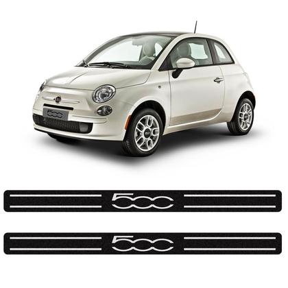 Soleira Da Porta Fiat 500 Adesivo Protetor Preto Logo Branco - SPORTINOX Imagem de Soleira Da Porta Fiat 500 Adesivo Protetor Preto Logo Branco