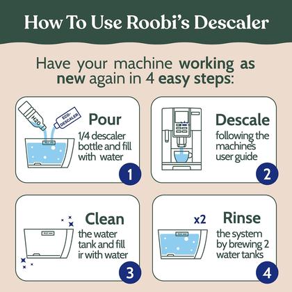 Solução Descalcificante para Cafeteira Roobi e DeLonghi Imagem de Solução Descalcificante para Cafeteira Roobi e DeLonghi