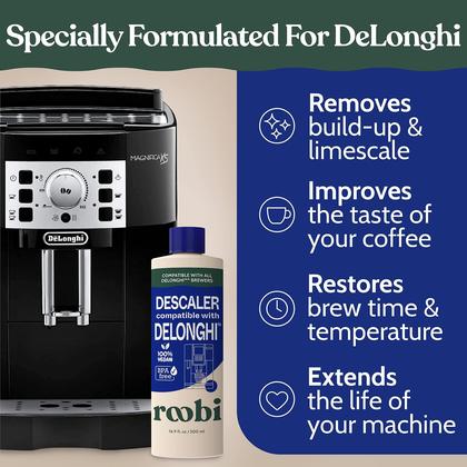Solução Descalcificante para Cafeteira Roobi e DeLonghi Imagem de Solução Descalcificante para Cafeteira Roobi e DeLonghi