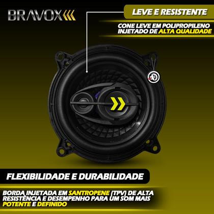 Imagem de Som Automotivo Pra Carro Automovel KIt 2 Alto Falante Barato Forte 140Wrms 4 Ohms Revo 6 Polegadas e 5 Polegadas Para Porta Dianteira traseira Tampão