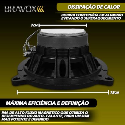 Imagem de Som Automotivo Pra Carro Automovel KIt 2 Alto Falante Barato Forte 140Wrms 4 Ohms Revo 6 Polegadas e 5 Polegadas Para Porta Dianteira traseira Tampão
