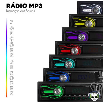 Imagem de Som Automotivo Rádio Mp3 Universal Carro USB SD Bluetooth