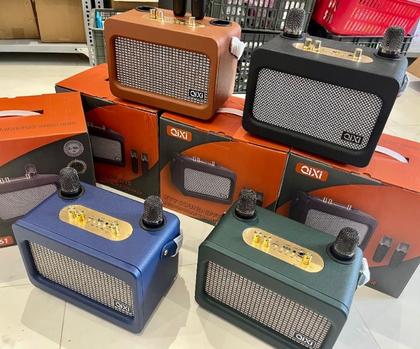 Imagem de Som Bluetooth Amplificado Com Dois Microfones Retro Com Calça