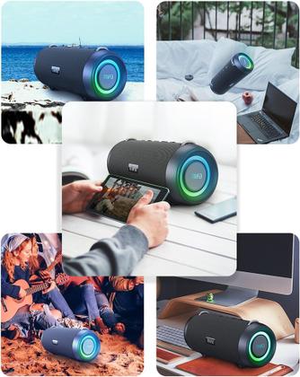 Imagem de Som Bluetooth Mifa A90 Ultra potente a prova dagua LED e driver duplo.