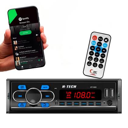Imagem de Som Rádio Mp3 Player Com Controle Bluetooth USB SD AUX Falante Bravox Kit Facil Triaxial 6 Polegadas Quadriaxial 6x9