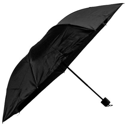 Imagem de Sombrinha Manual Preta Compacta Resistente Para Sol Chuva Contra Vento 23357 Tuut