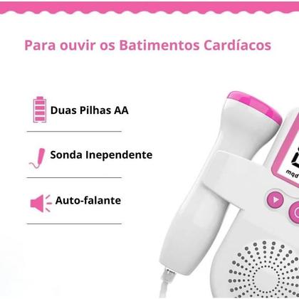 Imagem de Sonar Fetal Doppler Ultrassom Ouvir Batimentos Grávida Bebê