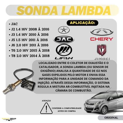 Imagem de Sonda Lambda Lifan X60 320 620 Jac J2 J3 J5 Chery QQ Face 359