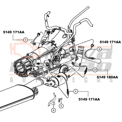 Imagem de Sonda Lambda Pré/Pós Jeep Dodge Chrysler 5149171AA 5149180AA