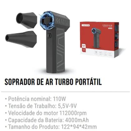 Imagem de Soprador De Ar Portátil Jato Turbo Preto Bivolt