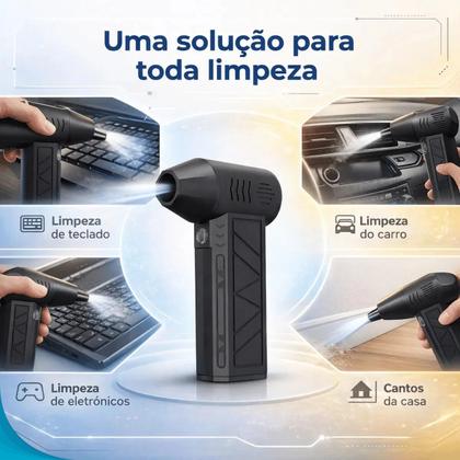 Imagem de Soprador Elétrico Mini Portátil Recarregável Limpeza Teclado PC Carro Entrega Rápida