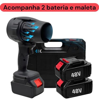 Imagem de Soprador Portatil 2 Bateria Com Maleta Turbina de Ar 48V For