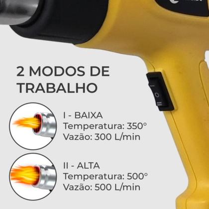 Imagem de Soprador Térmico 2.000w profissional Pistola De Ar Quente