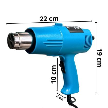 Imagem de Soprador Térmico 2000W com 7 Acessórios 2 Temperaturas 350 600 Cabo 1.7m 220V Importway Iwsta220