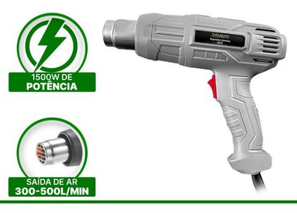 Imagem de Soprador Térmico Profissional Reforçado Com Bico Ar Quente Frio 1500W 127V