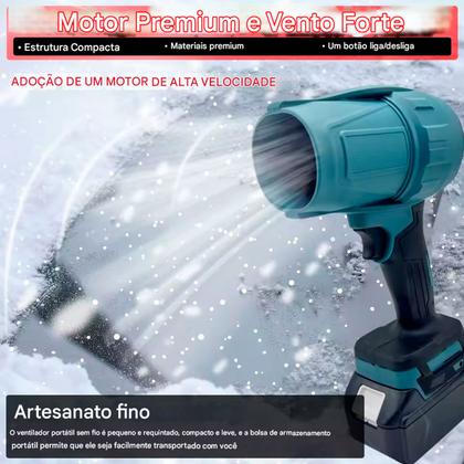 Imagem de Soprador Turbo Recarregavel Ar Sem Fio 150.000 Rpm + 2 Baterias 48v + 1 Maleta
