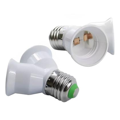 Imagem de Soquete Bocal Duplo Tipo Y Adaptador E27 Prático Para Duas Lâmpadas - Maior Iluminação
