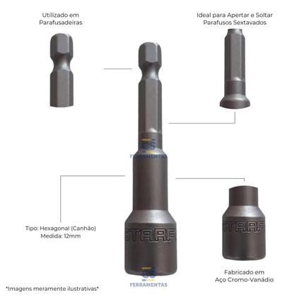 Imagem de Soquete Canhão Magnético 12 mm Starfer