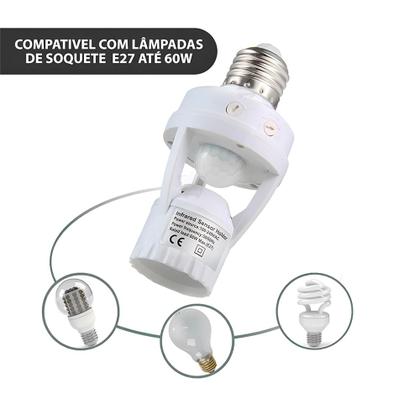 Imagem de Soquete com Sensor de Presença Infravermelho E27 Bivolt