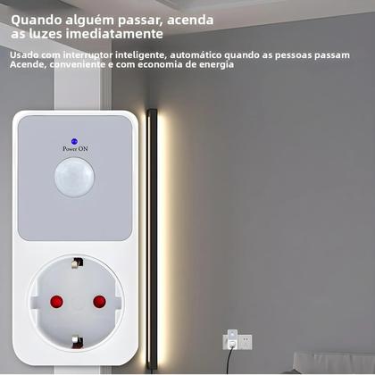 Imagem de Soquete De Lâmpada Noturna Com Sensor Infravermelho PIR Automático 110-240V, Ângulo Amplo De 120
