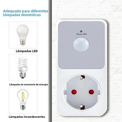 Imagem de Soquete De Lâmpada Noturna Com Sensor Infravermelho PIR Automático 110-240V, Ângulo Amplo De 120
