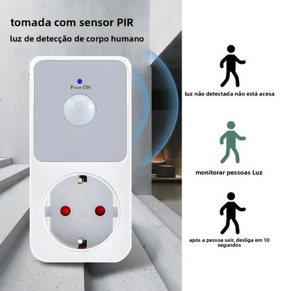 Imagem de Soquete De Lâmpada Noturna Com Sensor Infravermelho PIR Automático 110-240V, Ângulo Amplo De 120