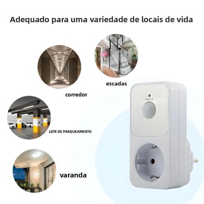Imagem de Soquete De Lâmpada Noturna Com Sensor Infravermelho PIR Automático 110-240V, Ângulo Amplo De 120