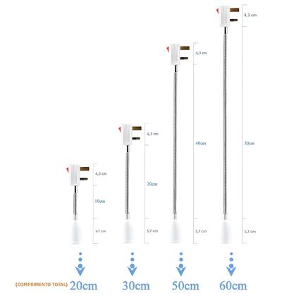 Imagem de Soquete De Lâmpada Rotativo E27 Com Interruptor Liga/Desliga E Base De Extensão Flexível EU US UK