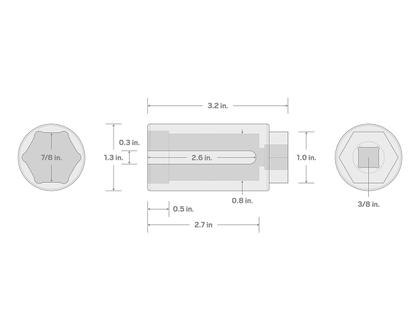 Imagem de Soquete de sensor de oxigênio TEKTON 3/8" Drive x 7/8" de 6 pontos 4929