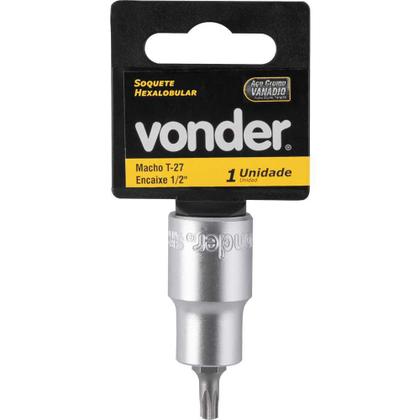 Imagem de Soquete Hexalobular Macho T-27 Encaixe 1/2" VONDER