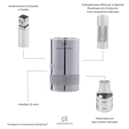 Imagem de Soquete sextavado 1/4" x 10mm sata st11310sc