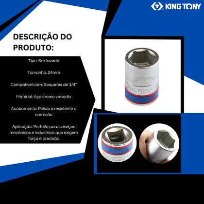 Imagem de Soquete Sextavado 24mm 3/4 - King Tony 