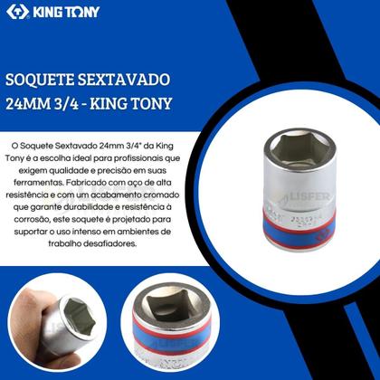 Imagem de Soquete Sextavado 24mm 3/4 - King Tony 
