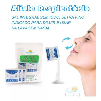 Imagem de Soro Fisiologico Em Pó Nasal, Lavagem Nariz Kit C/180 Sachês