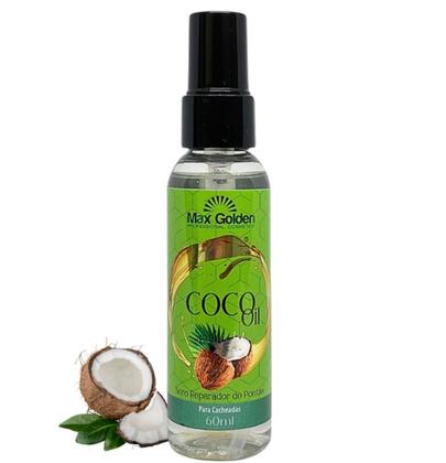Imagem de SORO REPARADOR DE PONTAS  CABELOS CACHEADOS OLEO DE COCO 60ml MAX GOLDEN Kit 2und